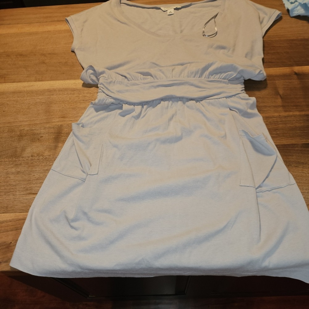 Banana Republic Knit Mini Dress. Cinched At Waist. Grey. XS. Casual/Cruise/Beach